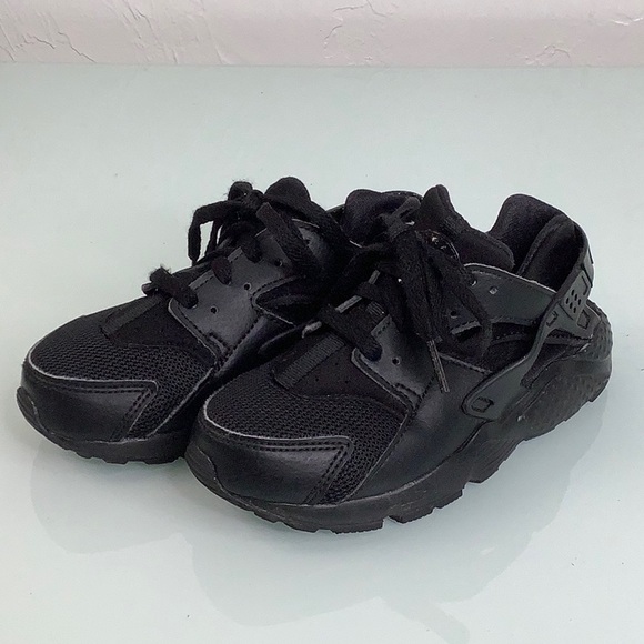 Nike black Huarache run sneakers kid size 12C EUC - Picture 5 of 16
